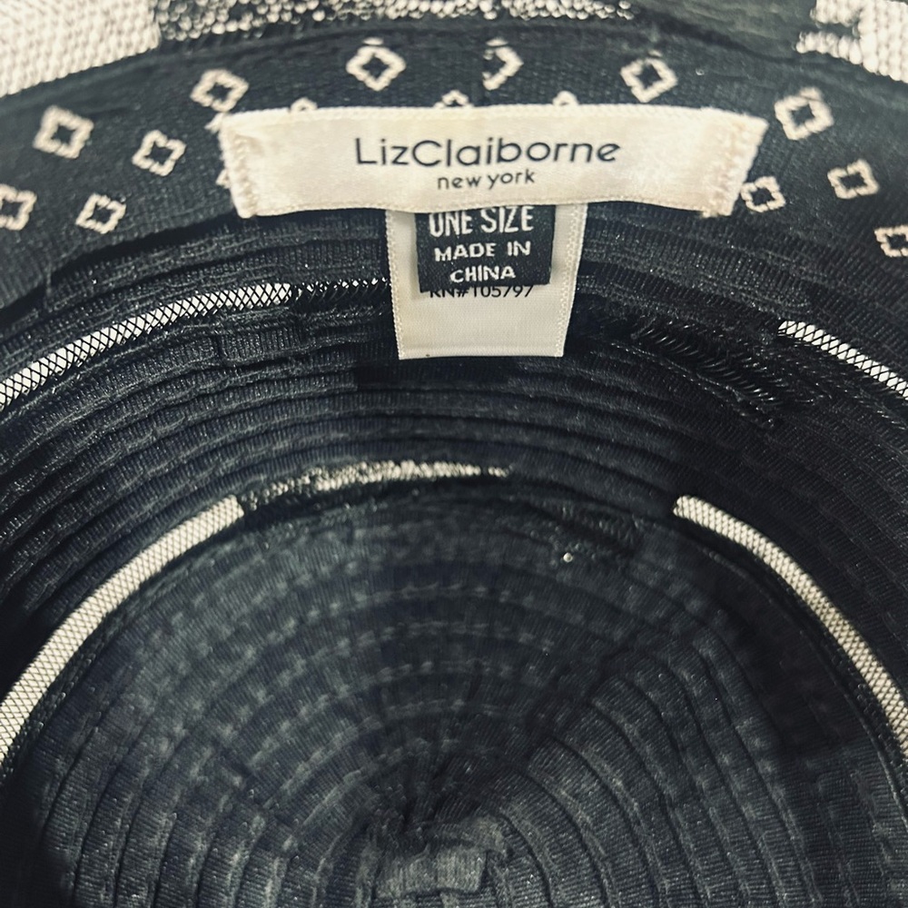 LN Liz Claiborne (One Size) Black Wide Brim Sun Hat. - Picture 4 of 8